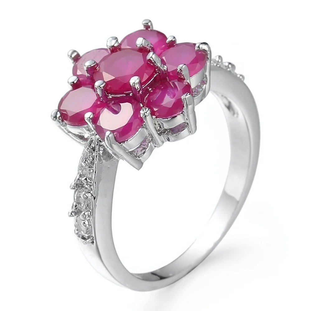 *JAZZ* Silver x Pink Zircon Fashion Ring Size 9